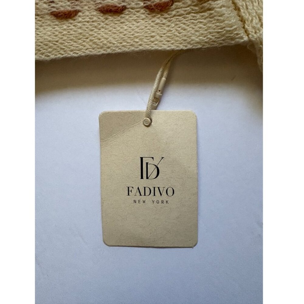 Two-Tone Knit Stripe Poncho with Fringe - Picture 6 of 6